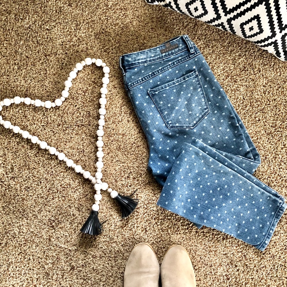 Lauren Conrad skinny jeans (with hearts) size 10